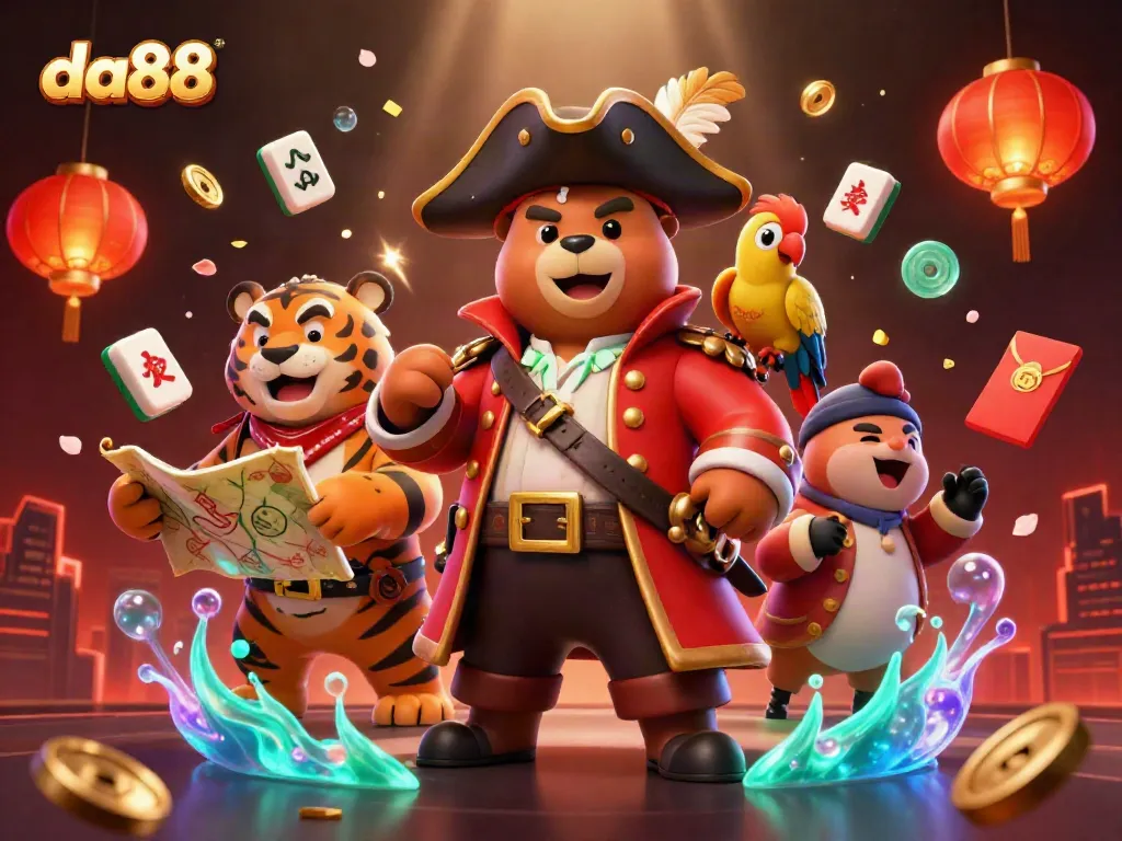 Experience thrilling games at da88, featuring vibrant characters and elements from an exciting casino atmosphere.