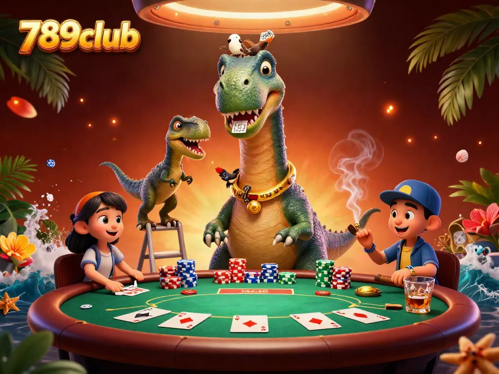 Experience the vibrant casino atmosphere at 789club with dynamic poker action and colorful characters.