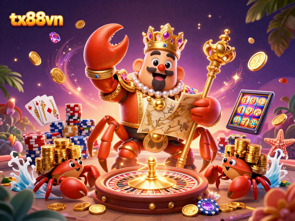 Experience thrilling gameplay with tx88vn's vibrant casino-themed digital illustration.