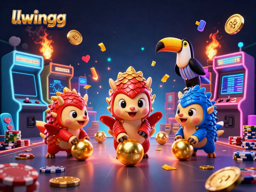 llwingg pangolins roll gold chips at a vibrant online casino game.
