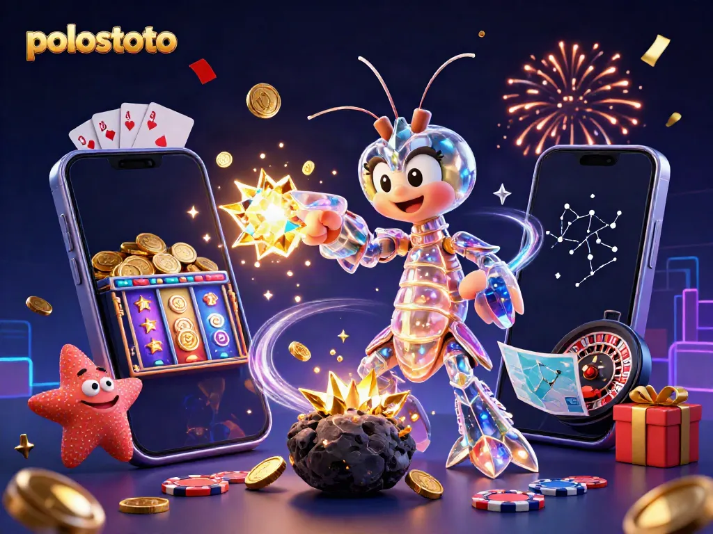 Experience the thrill of polostoto with an explosive slot game scene featuring vibrant characters and gaming elements.