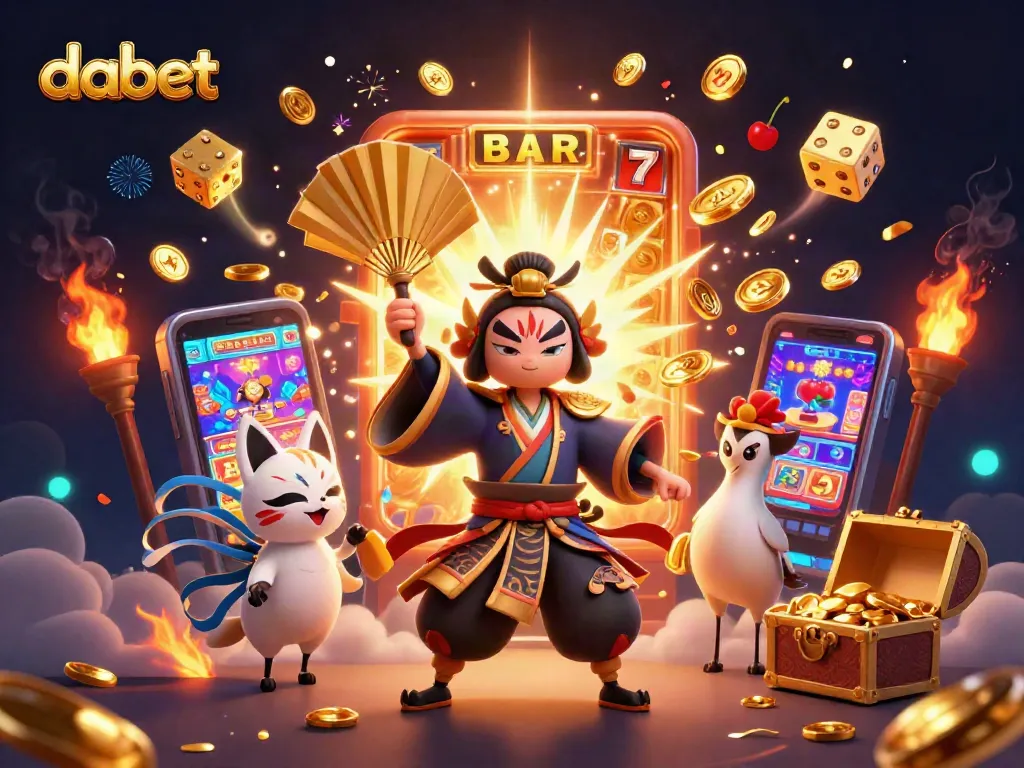 Experience thrilling wins at dabet with dynamic 3D illustration featuring vibrant casino action.
