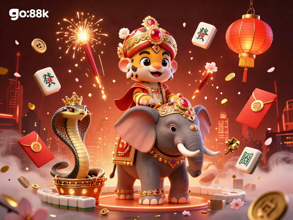 Go88k immerses players in vibrant casino life with rich 3D illustrations, showcasing joy and luck.