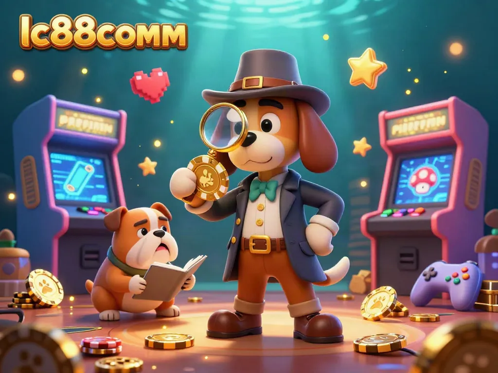 Play exciting casino games with lc88comm and discover hidden treasures in this vibrant illustration.