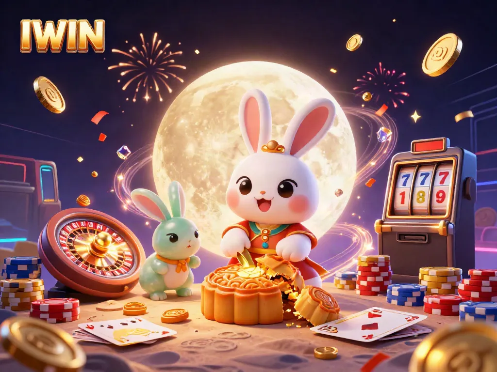 Experience the thrilling IWIN casino adventure with vibrant characters surrounded by dazzling gaming elements