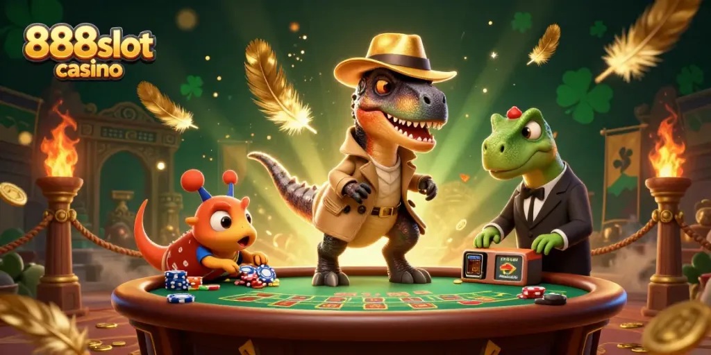 Engage in thrilling gameplay at 888slot casino with animated characters and rich gaming elements.